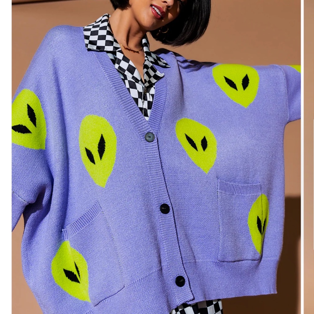 Dressed in LALA Lavender Alien Cardigan